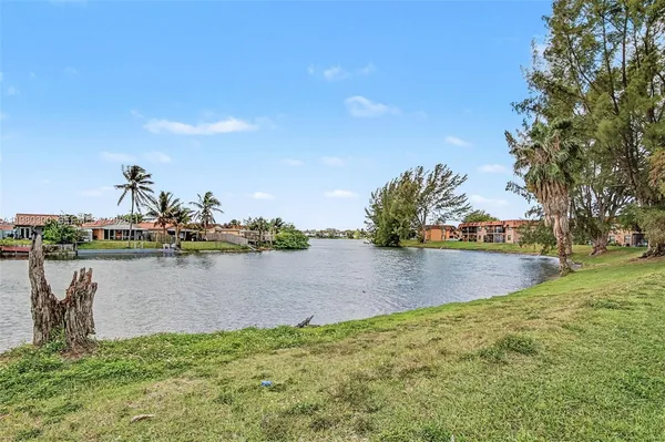 a view of a lake with houses