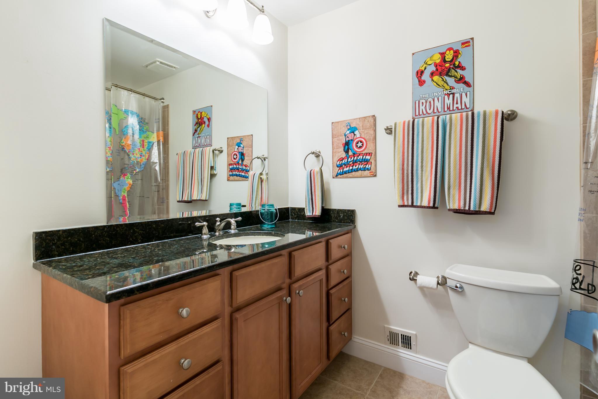 1960 Winterport Cluster Reston, VA 20191 - Photo 16 of 29 a bathroom with a granite countertop sink and a toilet