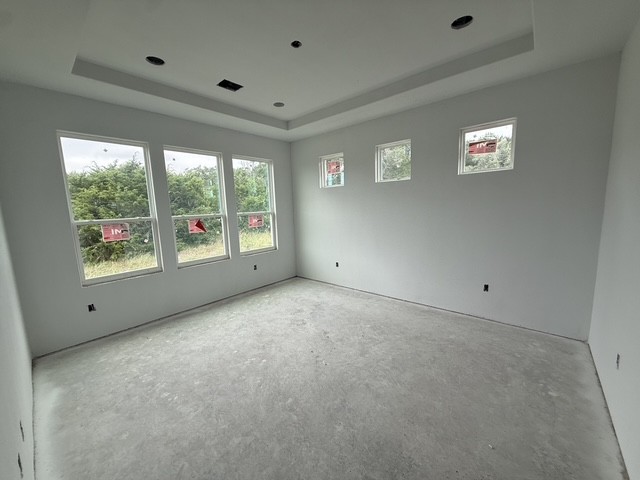 127 Riparian Elms Road Bertram, TX 78605 - Photo 10 of 22 A spacious room, yet to be completed, offers a serene green view from multiple windows.