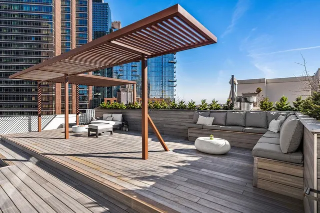 a view of a city with tall buildings