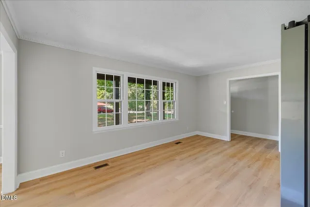 an empty room with a window