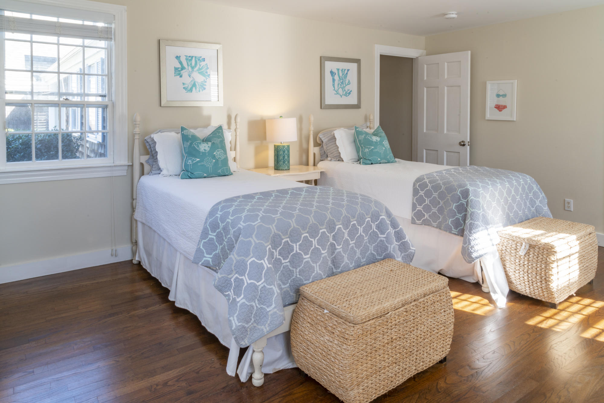 132 Old Salt Works Road Chatham, MA 02633 - Photo 18 of 34 a bedroom with a bed and wooden floor