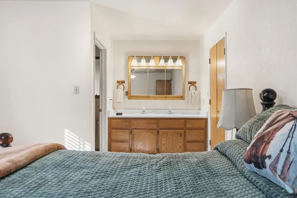 a view of a storage room with furniture