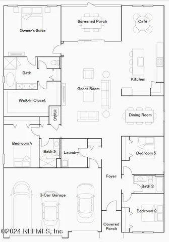a view of a dining room with furniture and front door