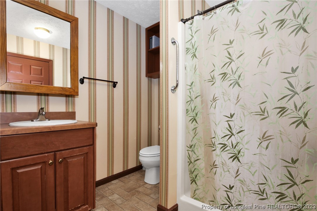 6015 Goldsboro Road Wade, NC 28395 - Photo 38 of 50 a bathroom with a sink and a mirror