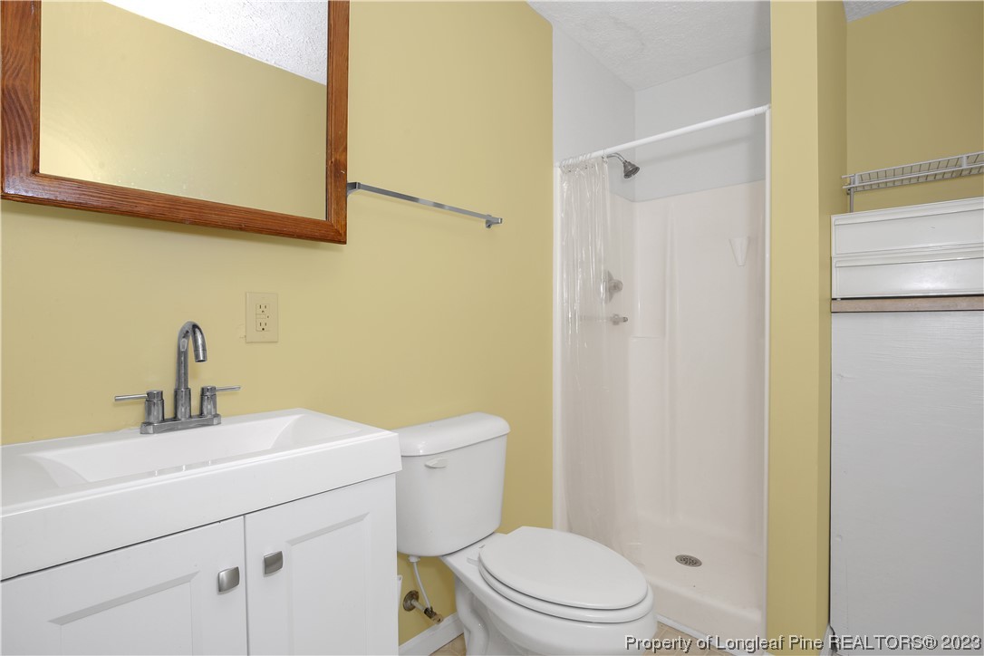6015 Goldsboro Road Wade, NC 28395 - Photo 41 of 50 a bathroom with a sink a toilet and shower