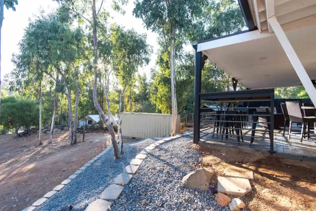 a outdoor space with furniture