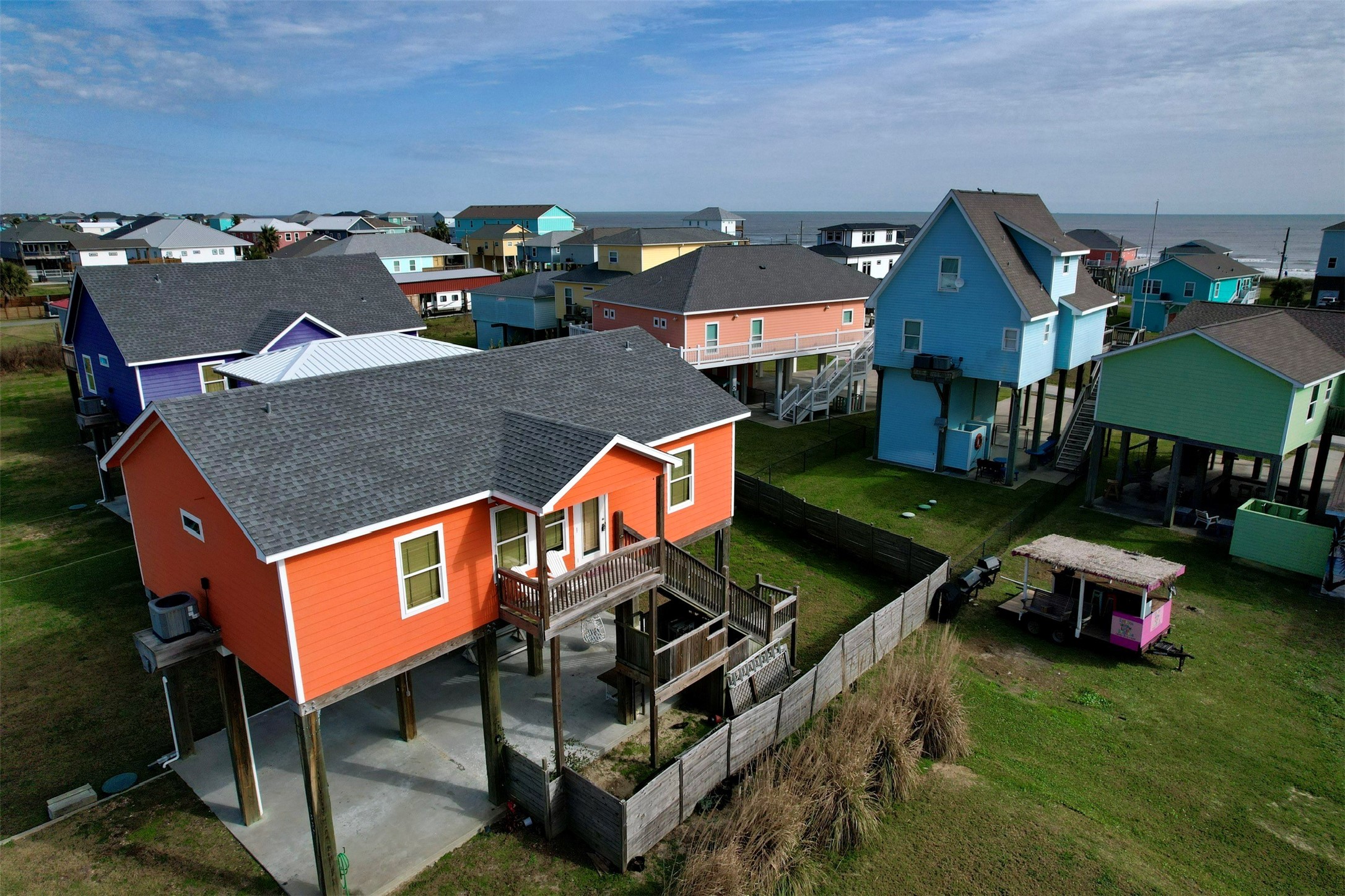1830 Croaker Lane Crystal Beach, TX 77650 - Photo 20 of 21 an aerial view of a house with swimming pool