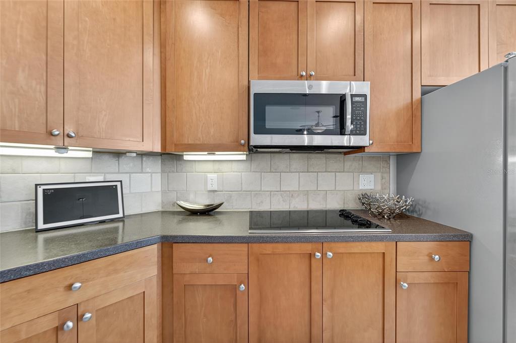 6428 Sunset Bay Circle Apollo Beach, FL 33572 - Photo 27 of 90 a kitchen with stainless steel appliances granite countertop a sink a microwave counter space and cabinets