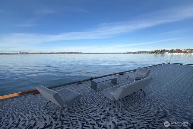 a view of a terrace with outdoor seating