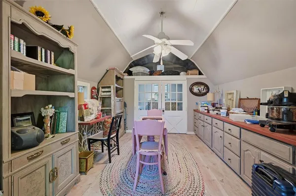a view of a kitchen and dining room