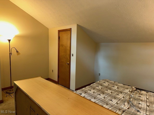 890 Mill Road Ravenna, OH 44266 - Photo 14 of 18 Unfurnished bedroom featuring vaulted ceiling, a textured ceiling, and baseboards