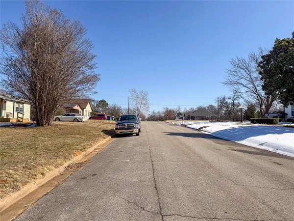 a view of road with card
