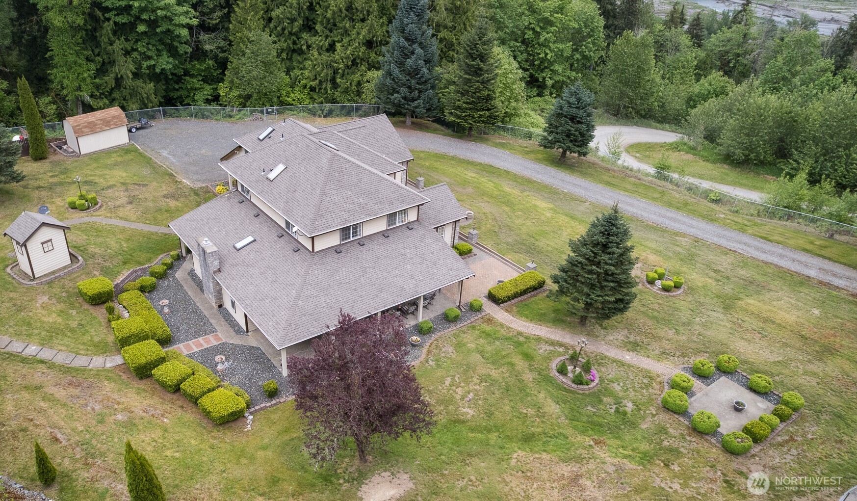 5860 Bell Creek Road Deming, WA 98244 - Photo 33 of 39 an aerial view of house with yard