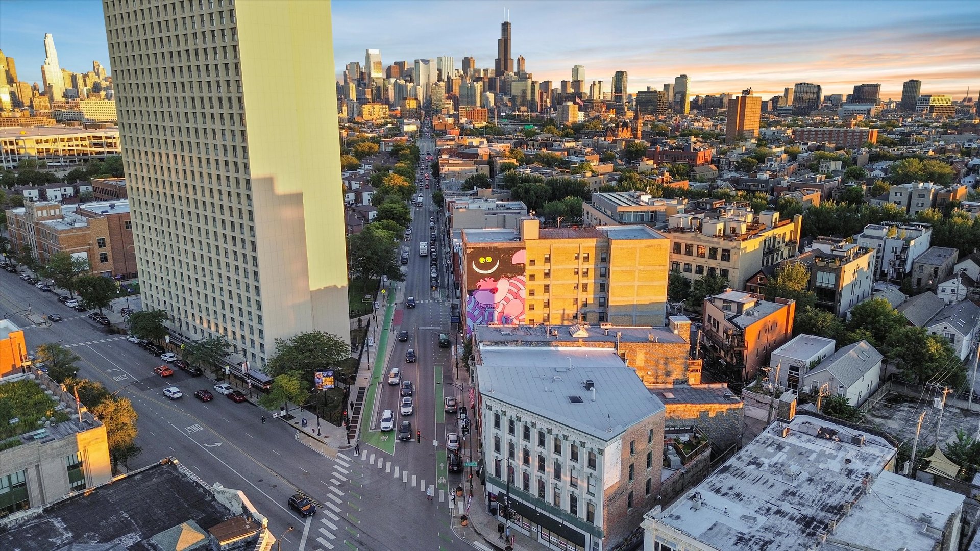1412 West Division Street, Unit C1 Chicago, IL 60642 - Photo 10 of 28 an aerial view of residential houses with outdoor space