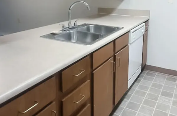 a close view of sink