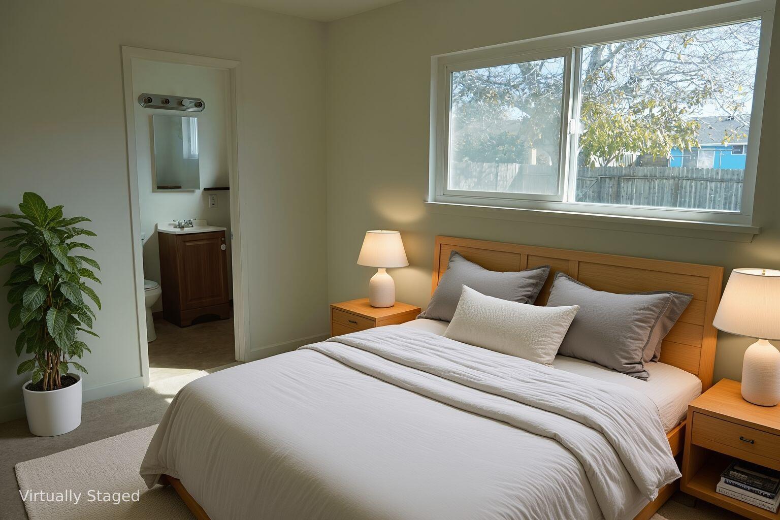 1100 North Third Street Lompoc, CA 93436 - Photo 8 of 12 a bedroom with bed and a potted plant