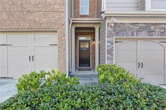 front view of a house with a small space