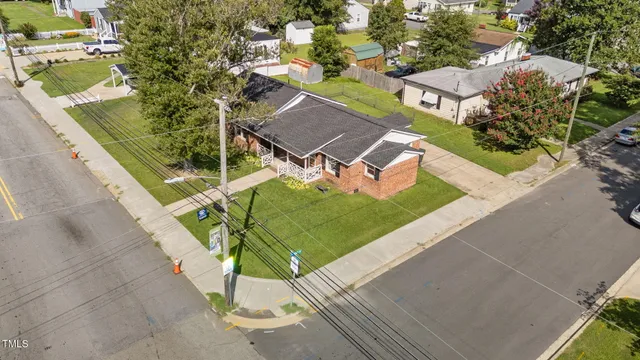 an aerial view of a house
