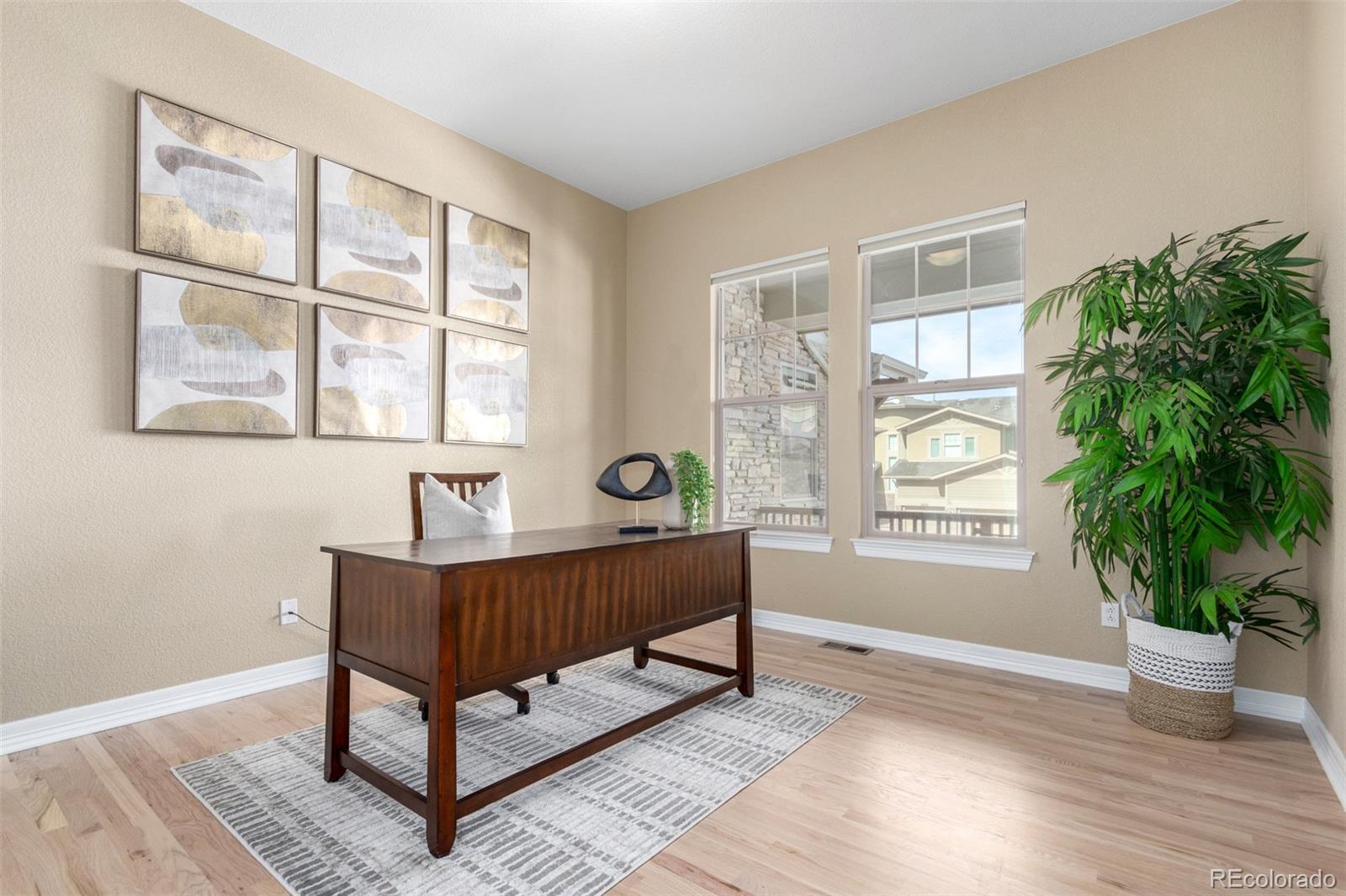 20166 East Shady Ridge Road Parker, CO 80134 - Photo 18 of 50 a living room with furniture and a potted plant