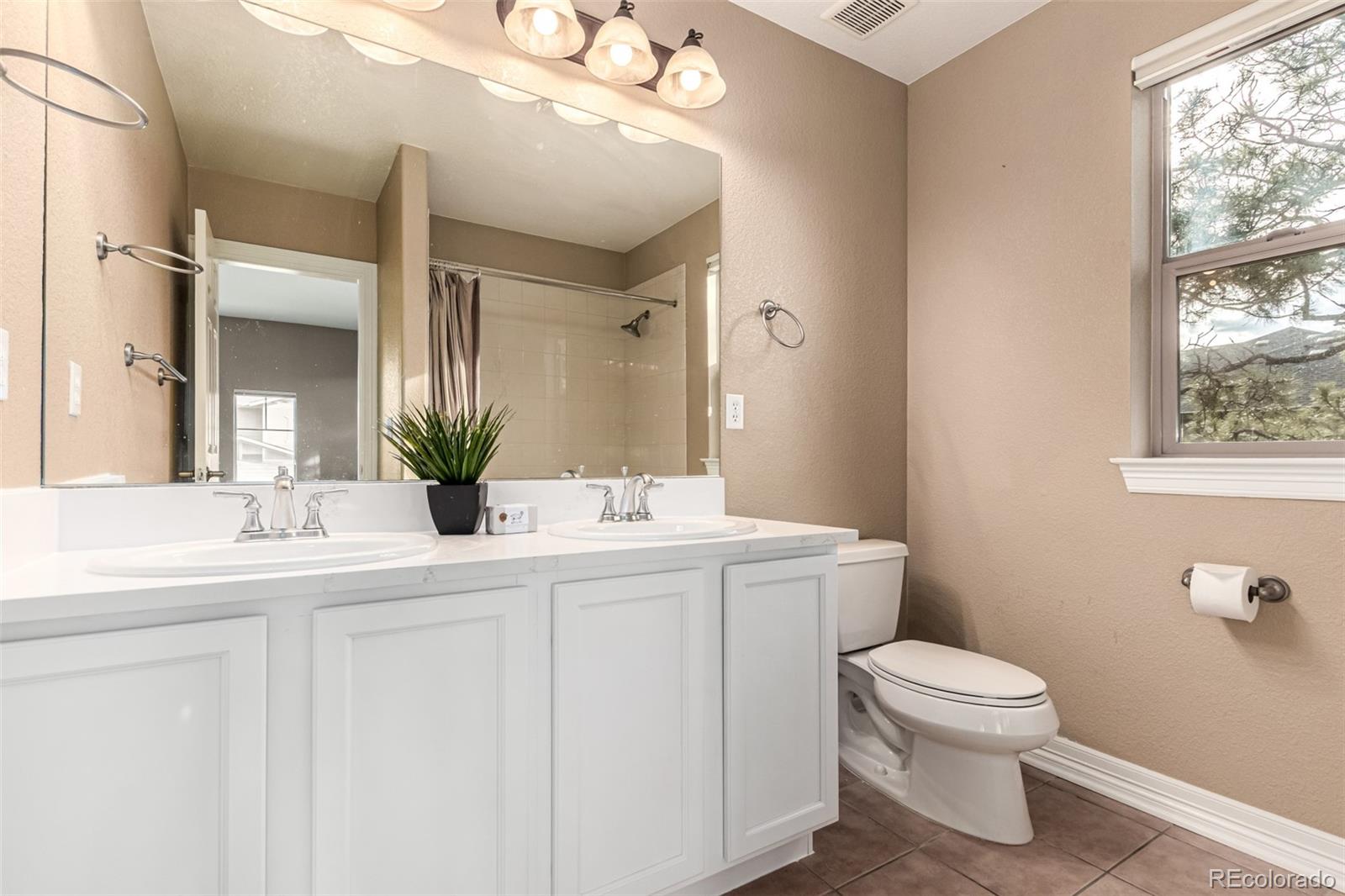 20166 East Shady Ridge Road Parker, CO 80134 - Photo 23 of 50 a bathroom with a toilet sink and mirror