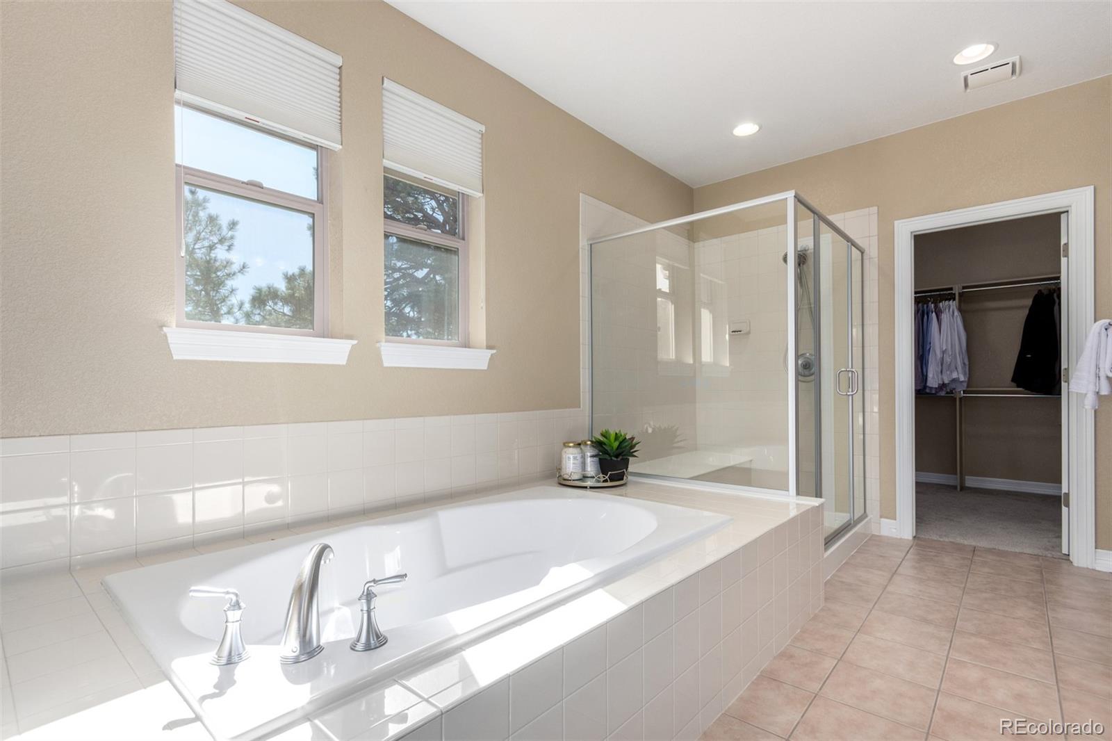 20166 East Shady Ridge Road Parker, CO 80134 - Photo 28 of 50 a spacious bathroom with a bathtub and a shower