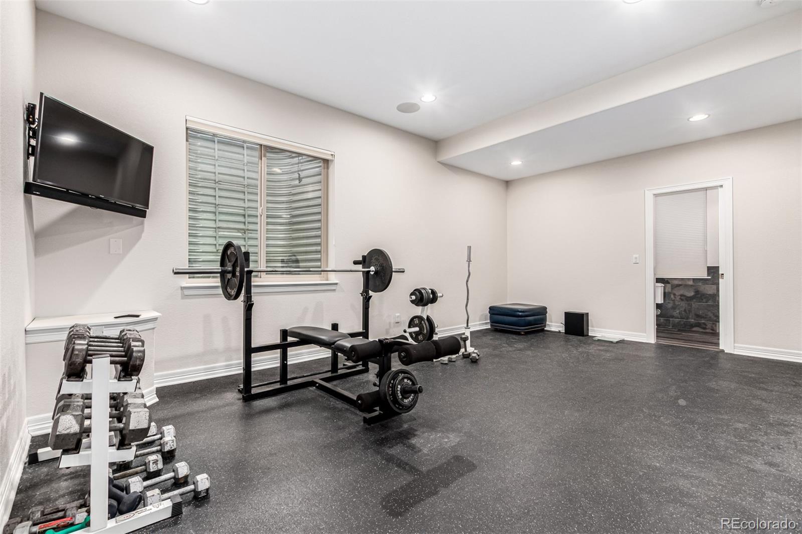 20166 East Shady Ridge Road Parker, CO 80134 - Photo 37 of 50 a view of a room with gym equipment