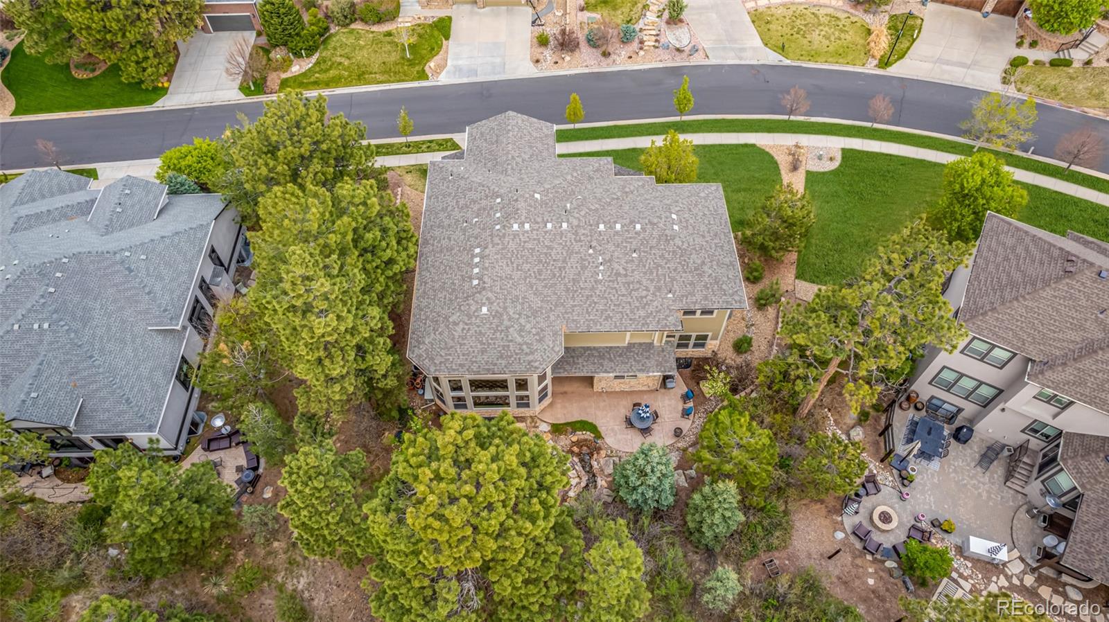 20166 East Shady Ridge Road Parker, CO 80134 - Photo 46 of 50 an aerial view of a house with swimming pool