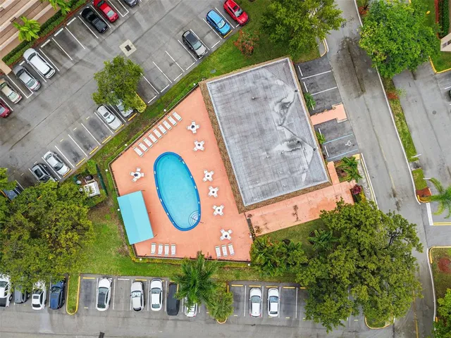 an aerial view of a building