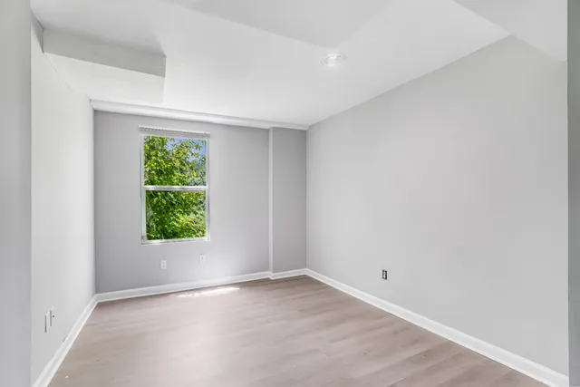 an empty room with a window