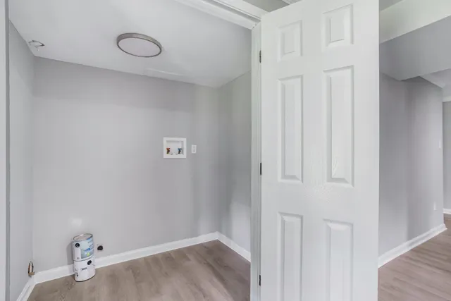 a view of room with hardwood