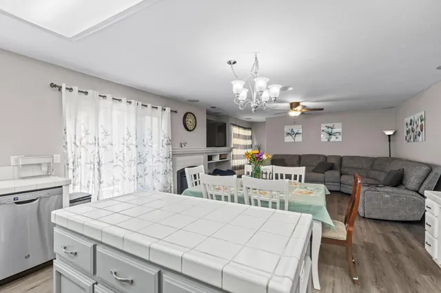 a living room with furniture and a couch