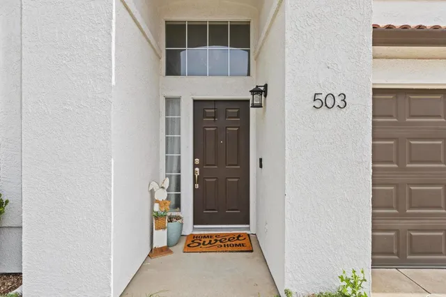 a view of front door of house