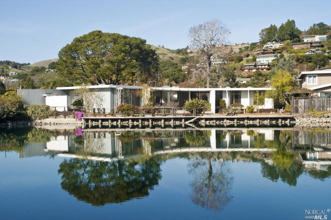a view of a house with lake view