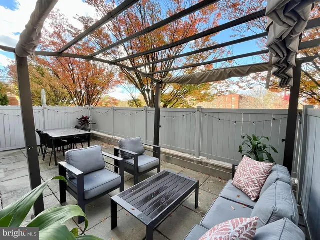 a outdoor living space with patio furniture