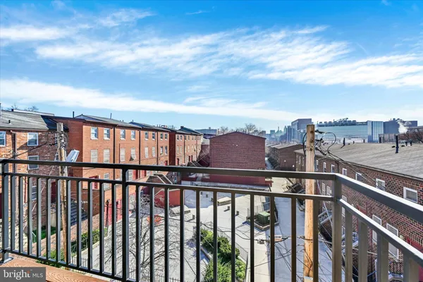 a view of city from a balcony