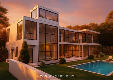 a white building with a white fence