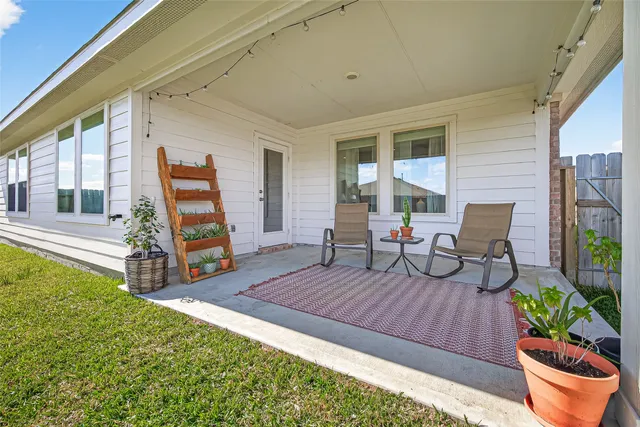 a outdoor space with furniture