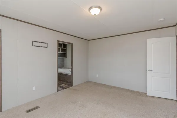 an empty room with closet