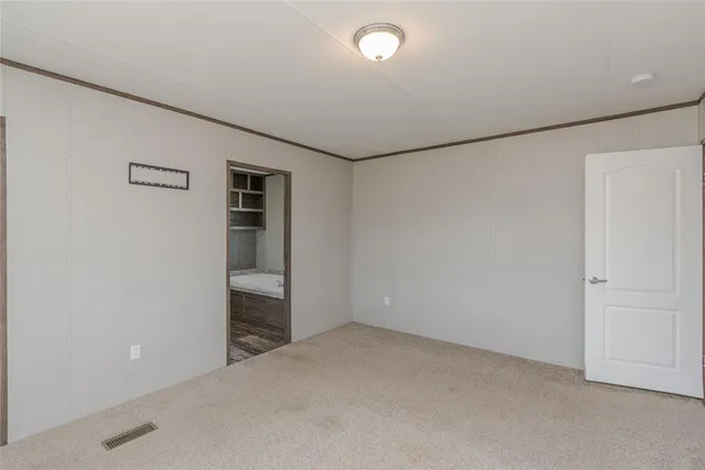 an empty room with closet