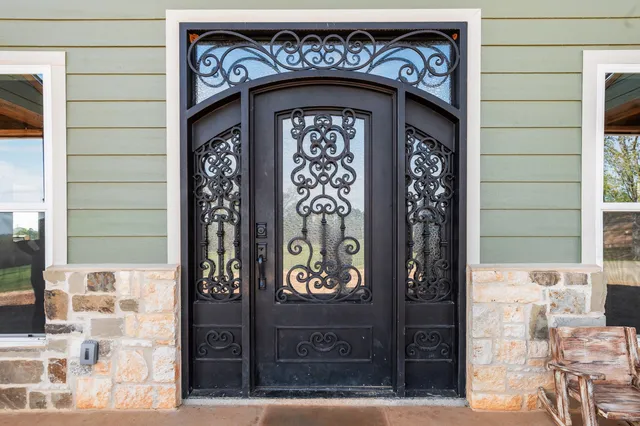 a view of a backyard of a house