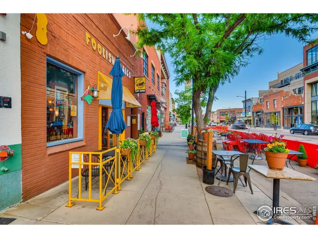 an outdoor space with furniture