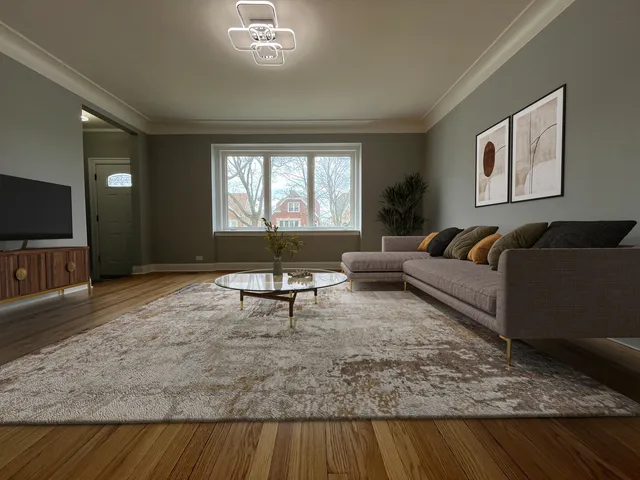 a living room with furniture and a couch