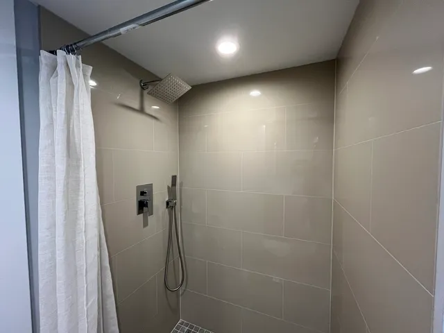 a bathroom with a shower