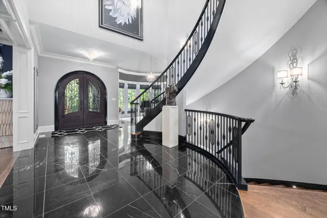 a kitchen with a stove and cabinets