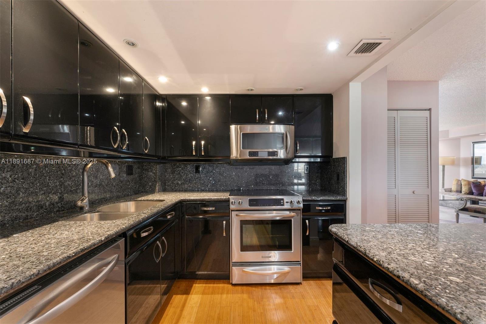 1000 Quayside Terrace, Unit PH9 Miami, FL 33138 - Photo 9 of 27 a kitchen with a sink and stainless steel appliances