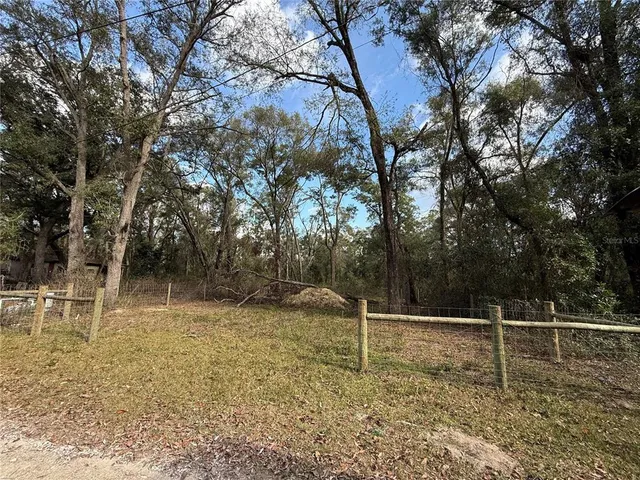 a backyard of a house with lots of green space
