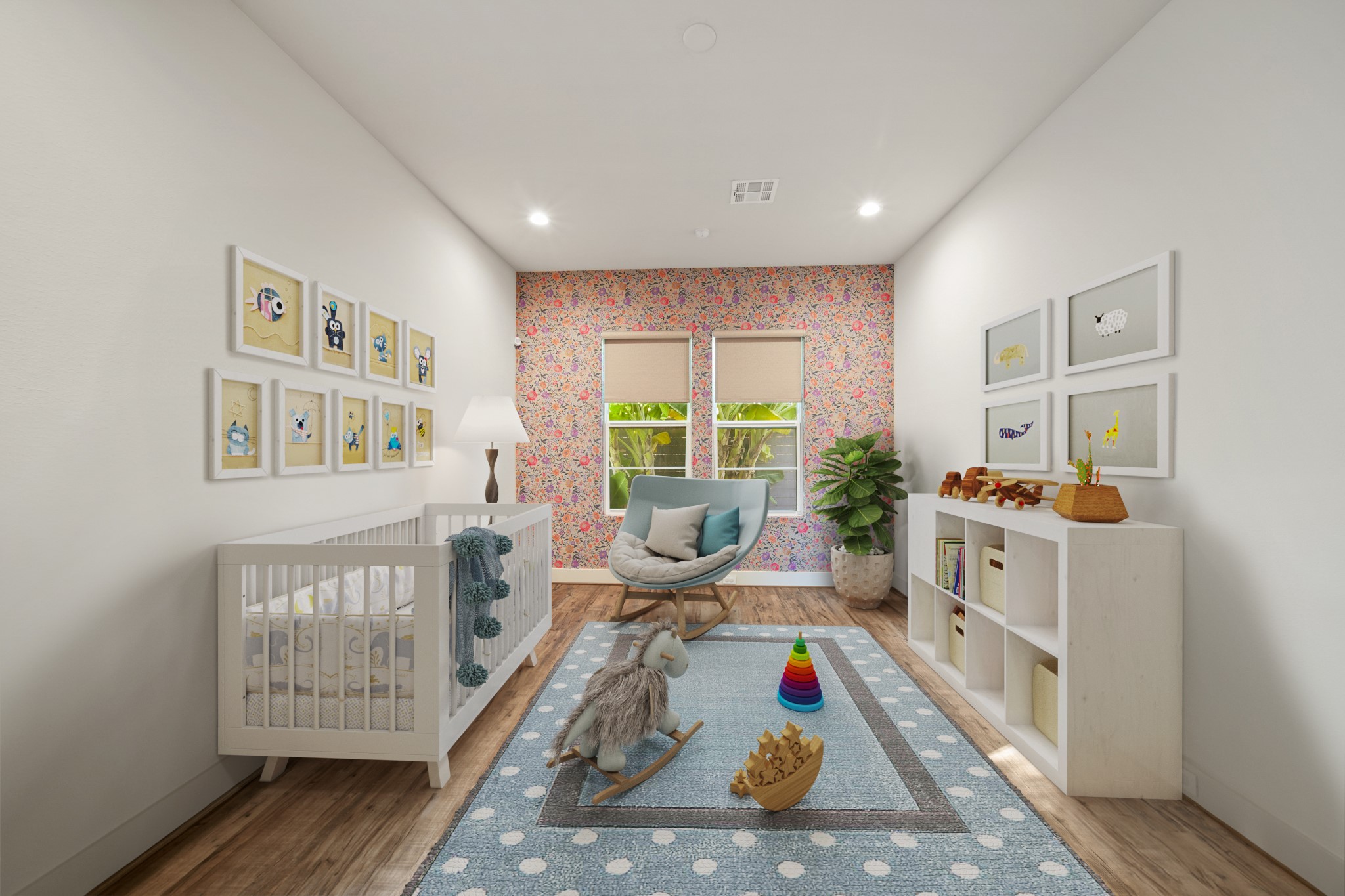 5434 Windswept Lane Houston, TX 77056 - Photo 12 of 45 This enchanting flex room can easily become a nursery room. It includes wood floors, and recessed lighting. *virtually staged*