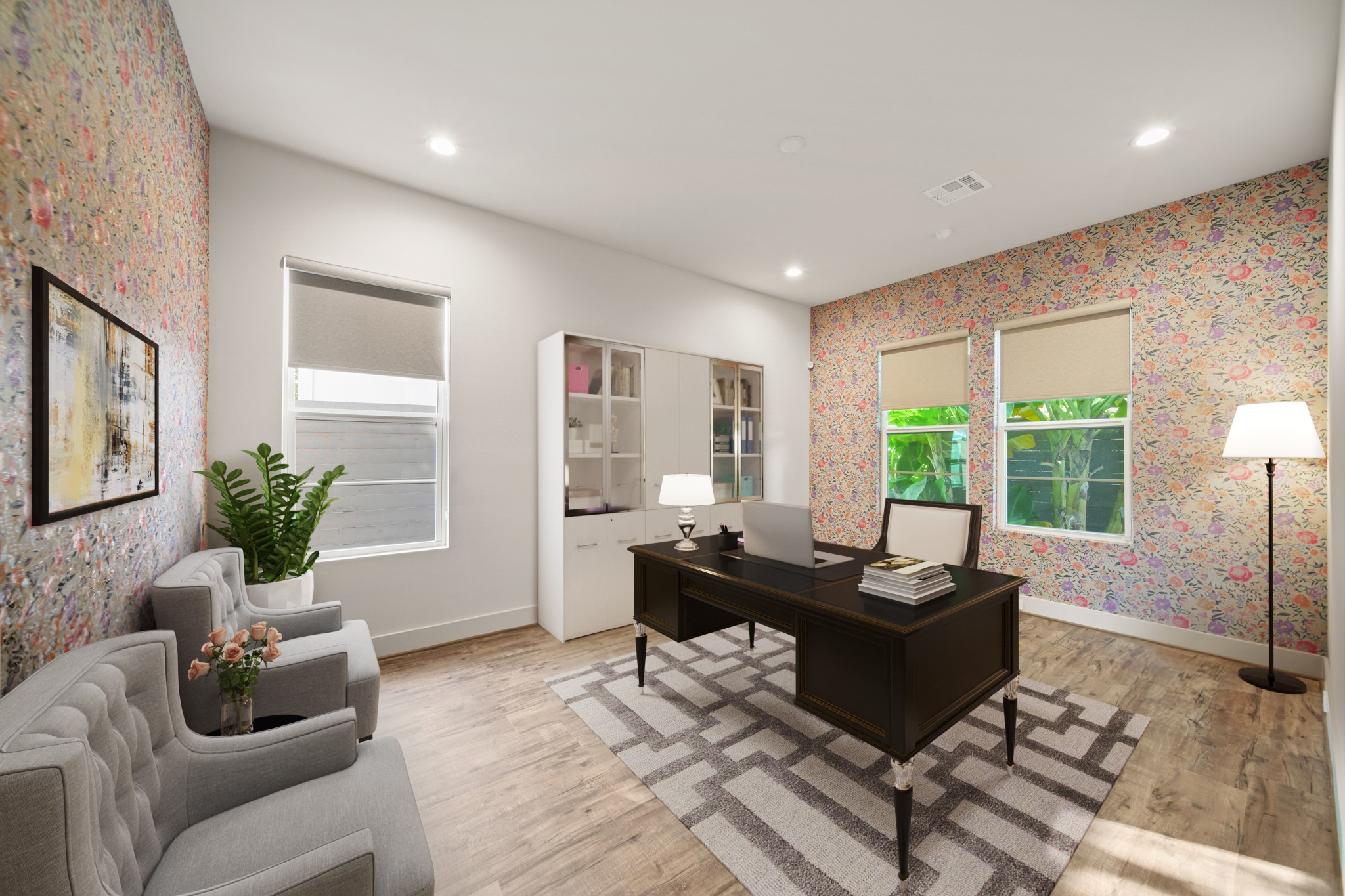 5434 Windswept Lane Houston, TX 77056 - Photo 27 of 45 Refined home office that perfectly balances elegance, sophistication, and comfort.*virtually staged*