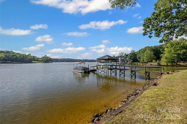 a view of a lake with outdoor space